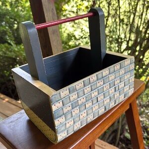 Vintage Handmade Wooden Rustic Basket